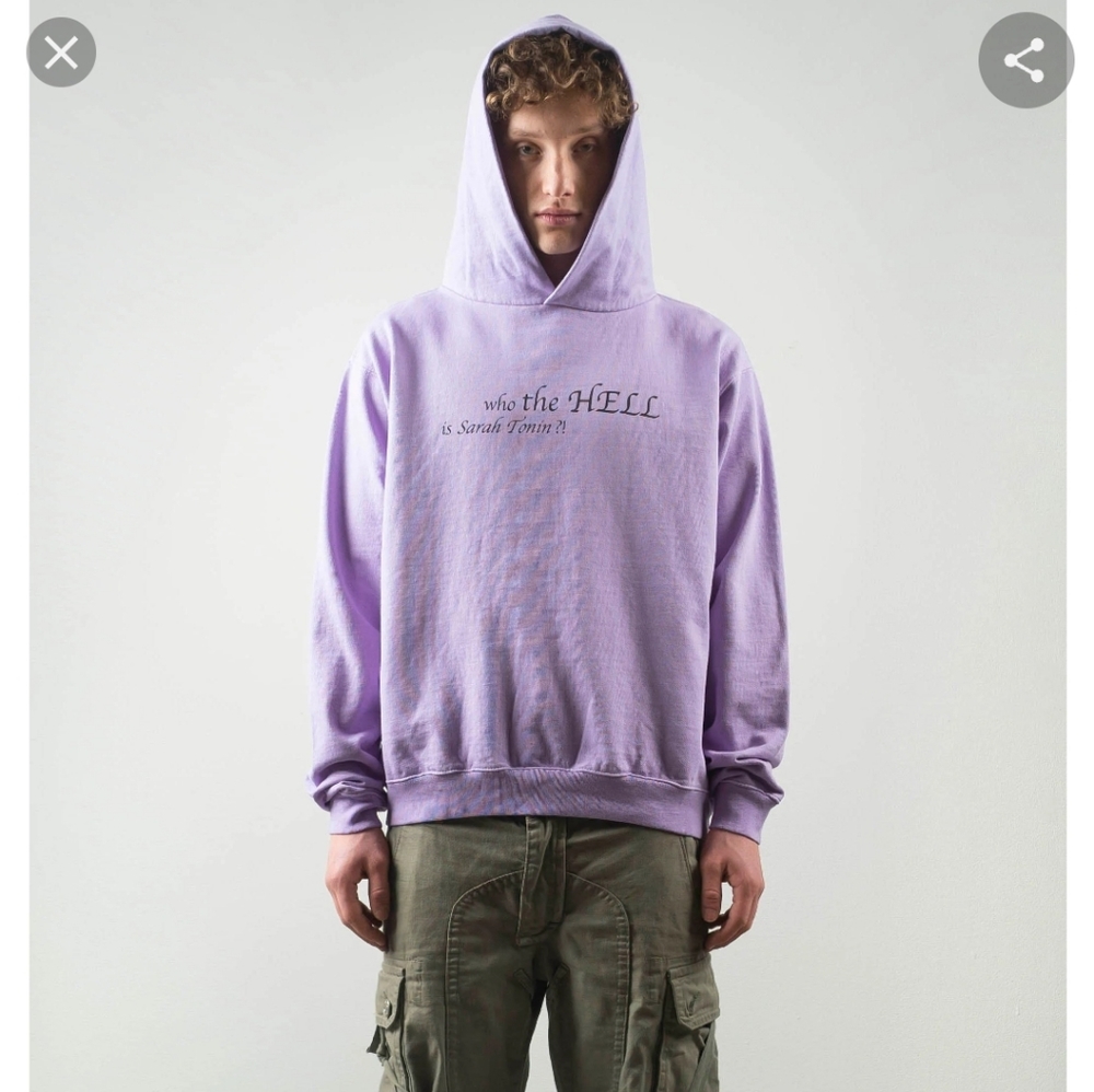 Cache Casa " Sarah Tonin" Lavender Oversize Hoodie Size S